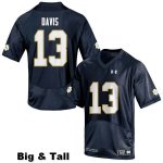 Notre Dame Fighting Irish Men's Avery Davis #13 Navy Under Armour Authentic Stitched Big & Tall College NCAA Football Jersey NPK0599XV